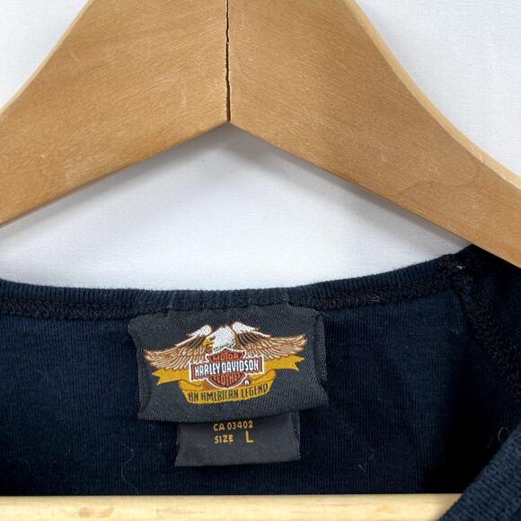 Harley Davidson Black Y2K Cutoff Tee - Picture 4 of 6